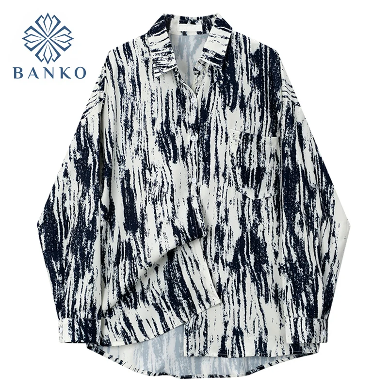 Женская блузка с длинным рукавом и отложным воротником в Корейском стиле | одежда