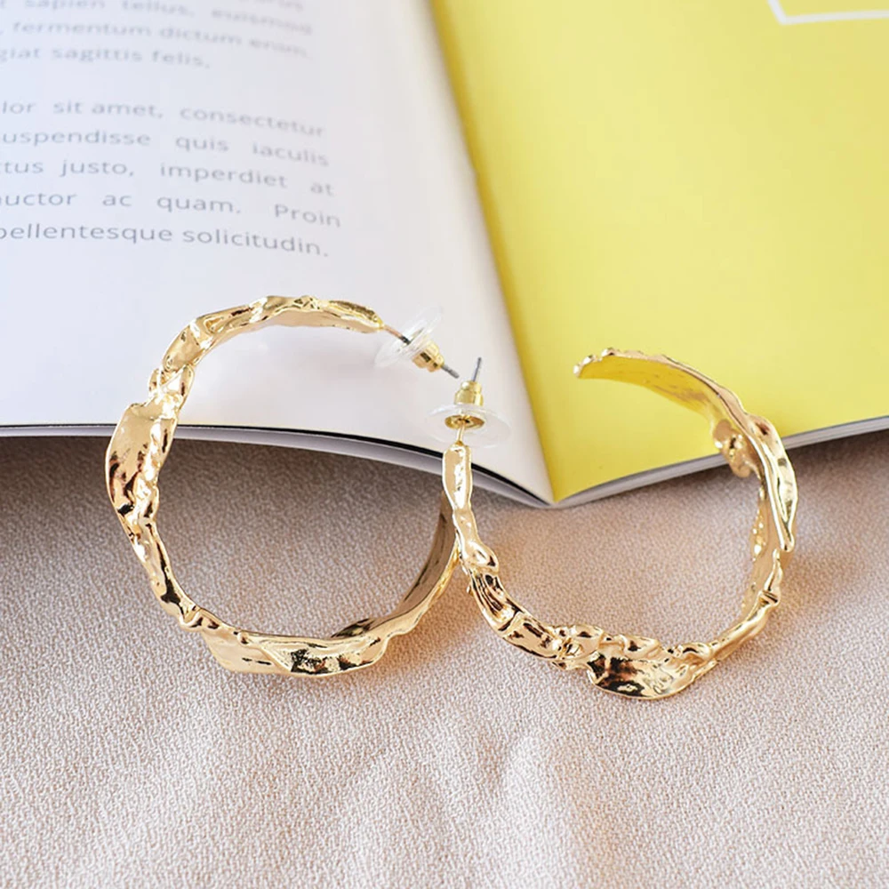 Серьги-кольца женские скрученная волна золотые 1 пара | Украшения и аксессуары