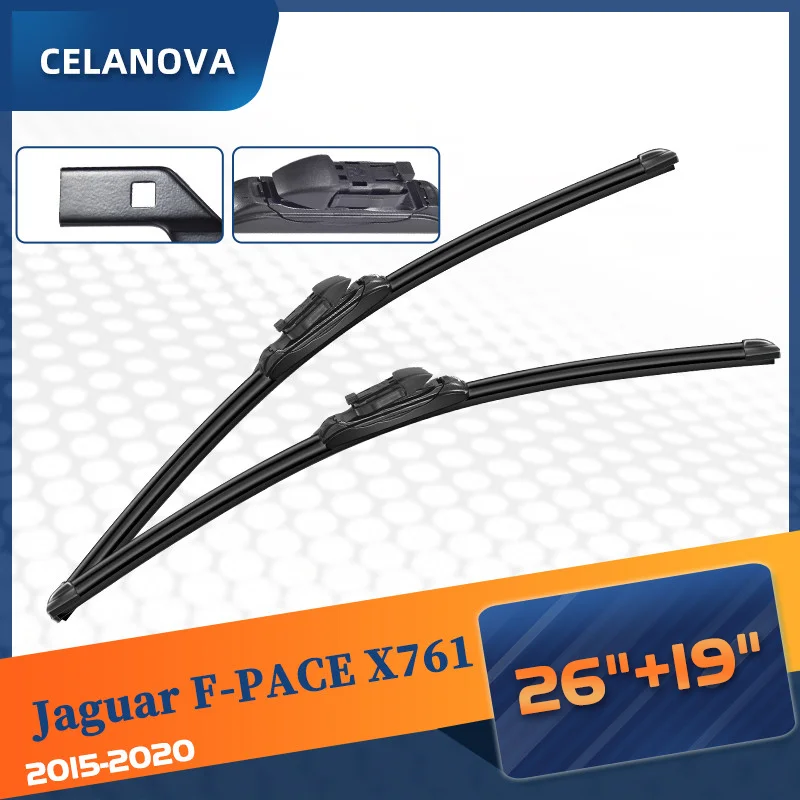 

Windshield Wiper Blade For Jaguar F-PACE X761 2015-2020 Frameless Windscreen Rubber Wipers 26"+19"