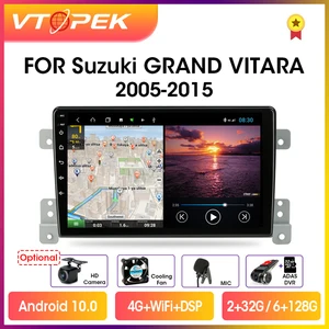 vtopek 9 4gwifi 2din android 10 car radio multimedia video player gps navigation for suzuki grand vitara 3 2005 2015 head unit free global shipping
