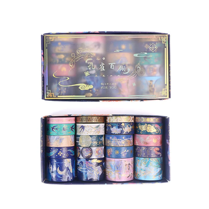 

20 Rolls Gold Foil Washi Tape Set Vintage Gorgeous Masking Tape Kawaii Butterfly Adhesive Tape Decoration Arts Craft Stationery