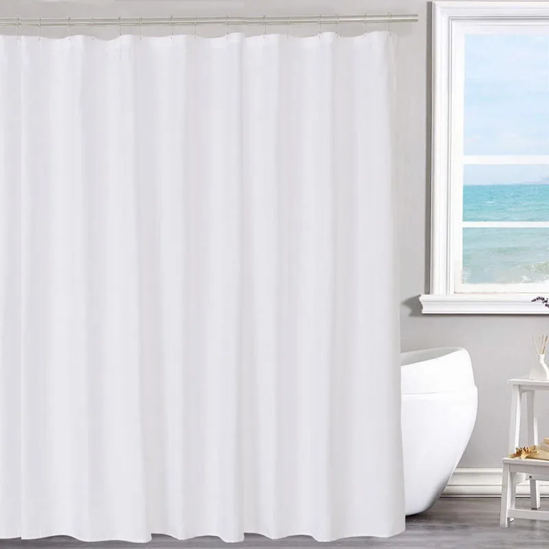 

White Shower Curtain Waterproof Thick Solid Bath Curtains Thicken Waterproof Mildewproof Bathtub Bath Curtain Bathroom Supplies