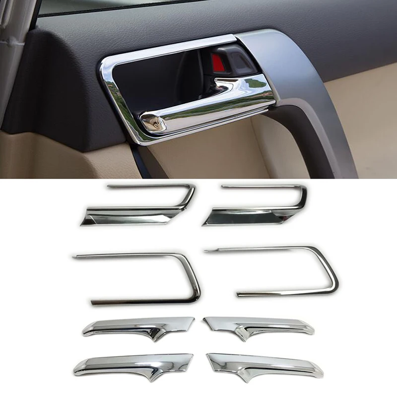 Car Styling For Toyota Land Cruiser Prado FJ 150 2014 2015-2017 ABS Chrome Interior Door Handle Cover Trims Protection Sticker