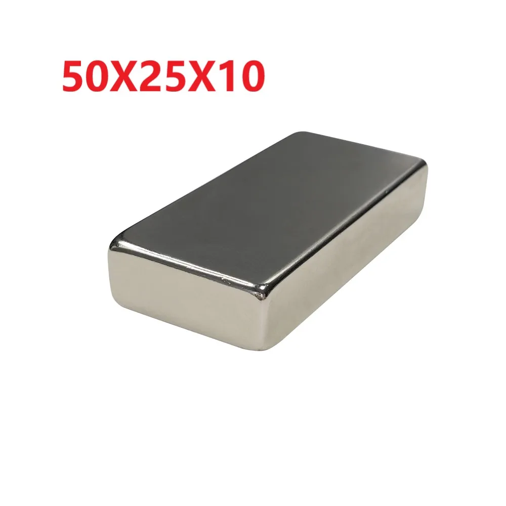 

Bar Magnets Rare Earth Metal Neodymium Magnet N52 50x25x10 mm iman de neodimio materiały magnetyczne Pack of 1/5