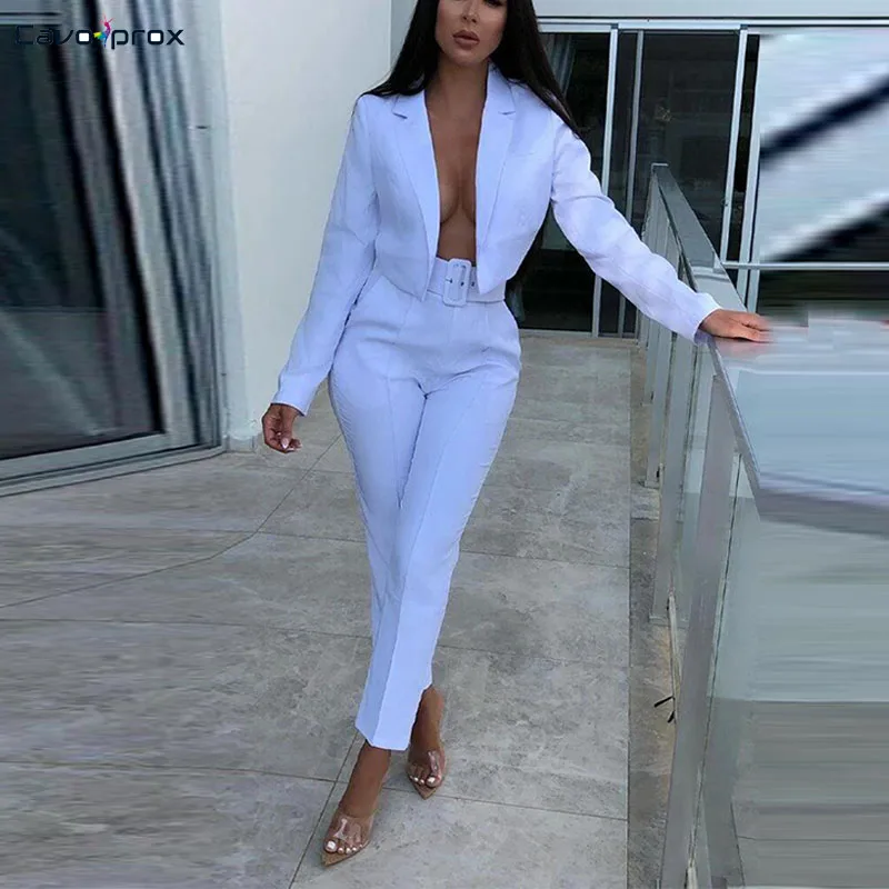 Женский Плюс Размер комплект из двух предметов длинный рукав зазубренный лацкан