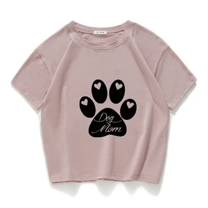 Женский короткий топ с рисунком собаки и мамы, 100% хлопок, повседневная короткая футболка, женские футболки, летняя женская винтажная одежда в стиле Харадзюку
