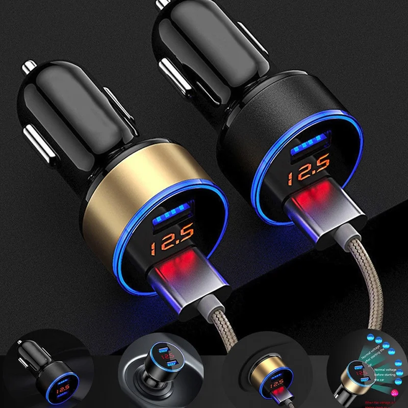 Светодиодный дисплей двойной USB Автомобильное зарядное устройство для hyundai getz skoda octavia a7 mitsubishi sportback outlander toyota corolla 2011