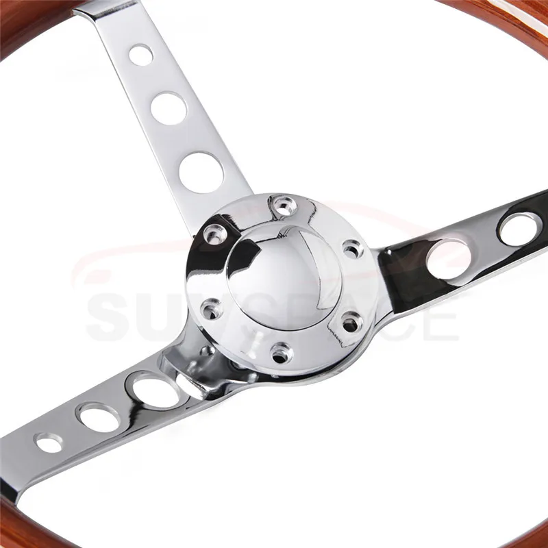 Брендовый Новый 15 дюймов классический спортивный руль деревянный серебристый