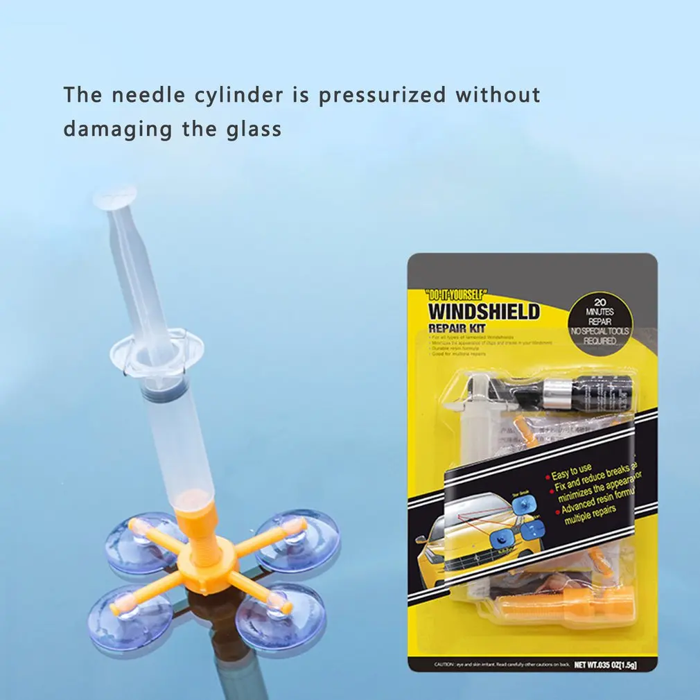 Car Windshield Repair Kit Durable Pressure Syringes For Fix Chips Cracks Glass Windscreen Repairing Tools |