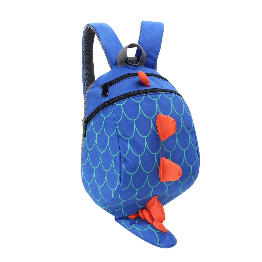blue INSULAR Дети Мальчики Девочки Мода милый мультфильм 3D Динозавр Наплечные школьные сумки анти-потеря Детский рюкзак#45 - Цвет: blue