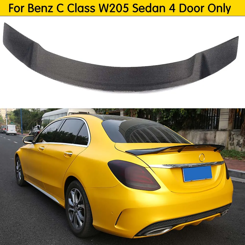 Спойлер для Mercedes W205 Sedan C200 C220 C300 задний спойлер из углеродного волокна крыло