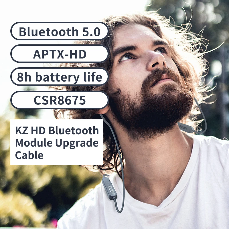 Модуль обновления беспроводного Bluetooth кабеля KZ aptX HD IPX5 с 2-контактным разъемом для