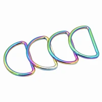 45 1 35rainbow d ring non welded d buckles semicircle buckles sliding d rings belt buckles strap craft hardware 6pcs