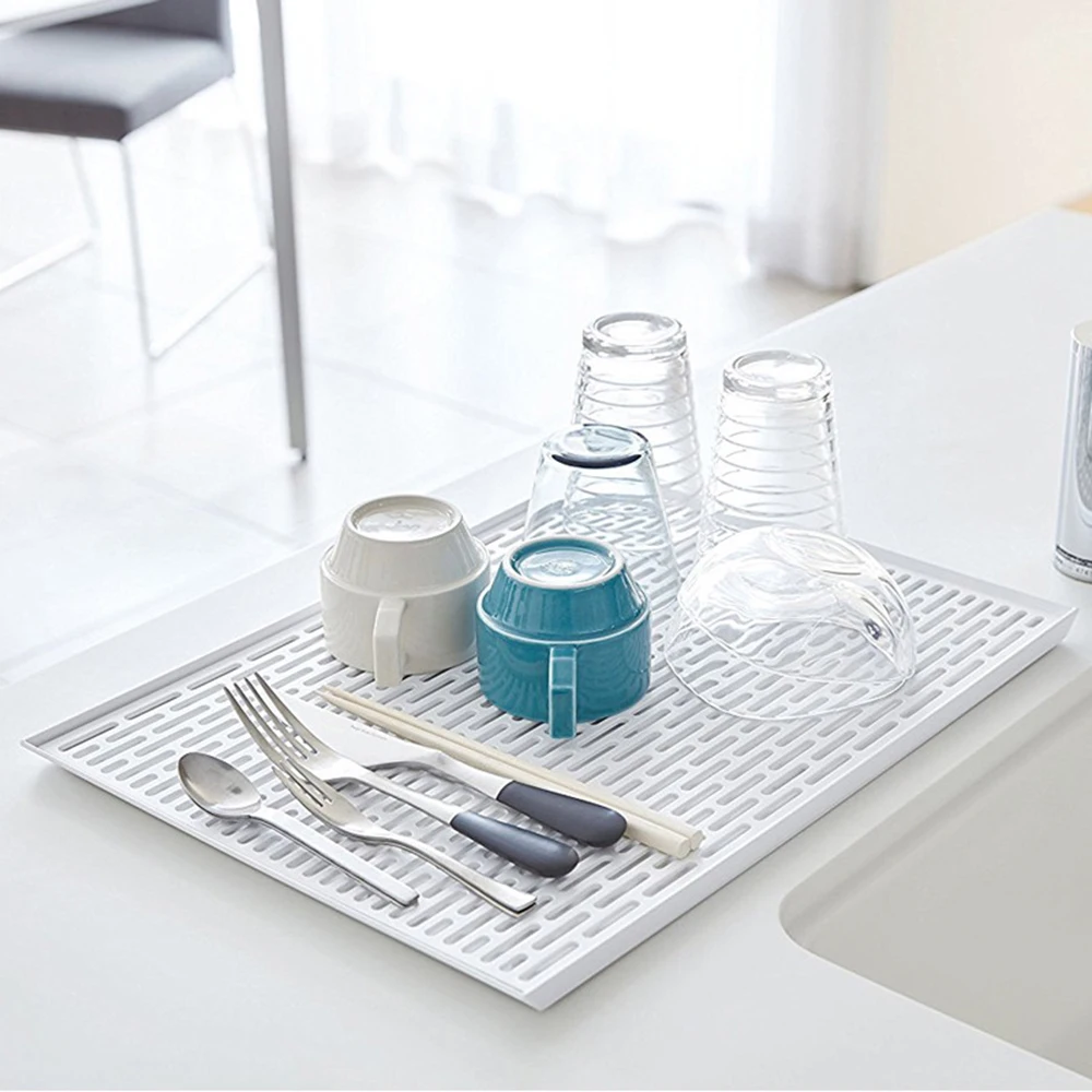 Горячее предложение силиконовый квадратный коврик для сушки посуды премиум