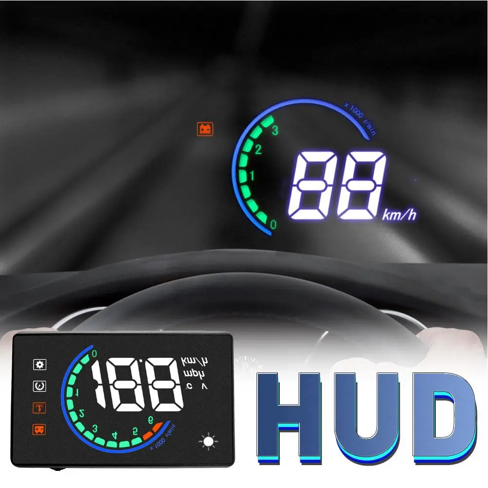 

Heads Up Display Durable Practical Car Universal Dual System Vehicle Speedometer HUD For Projector Overspeed Warning
