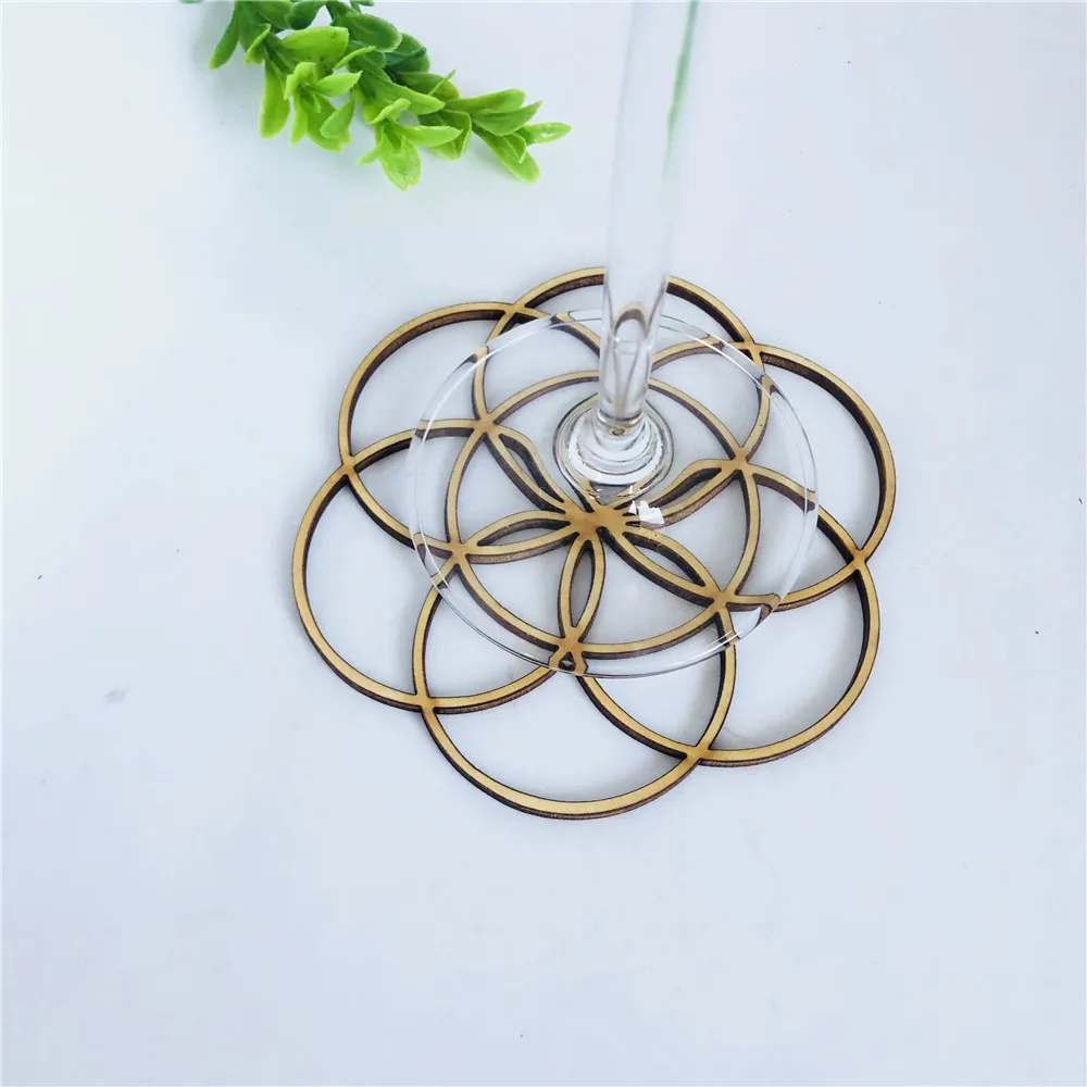 Подставка деревянная в виде цветка жизни 10 см|Гостевая книга подписей| |