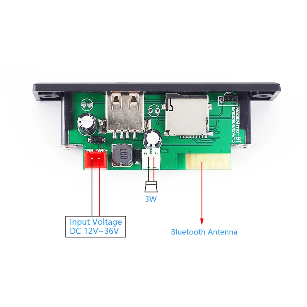 Модуль моноусилителя мощности 3 Вт 12 В 24 36 MP3 WAV декодер плата Bluetooth пульт