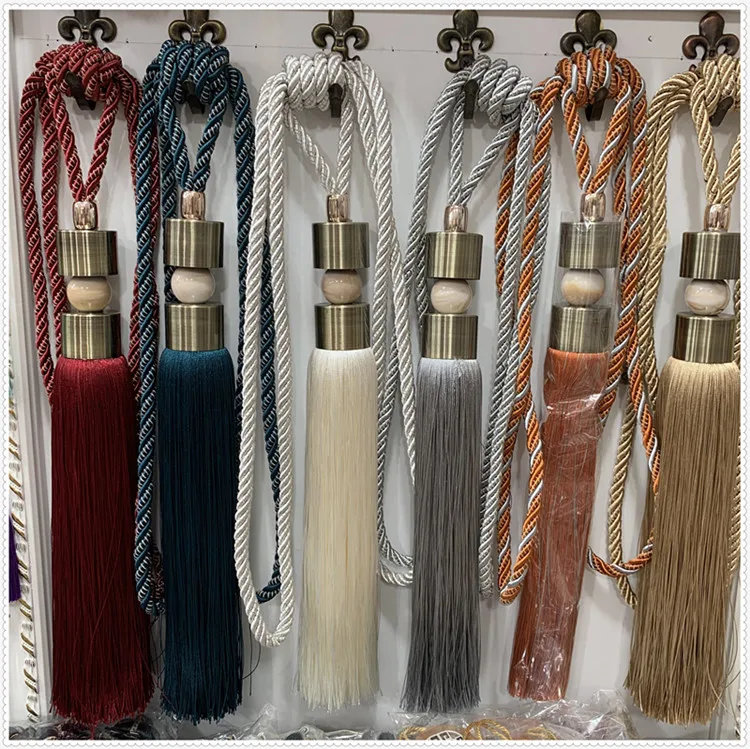 

High-Grade Curtain Bandage Hanging Ball Alloy Anti-Rust Rope Double Ball Single Ball Curtain Modeling Decoration Tassel