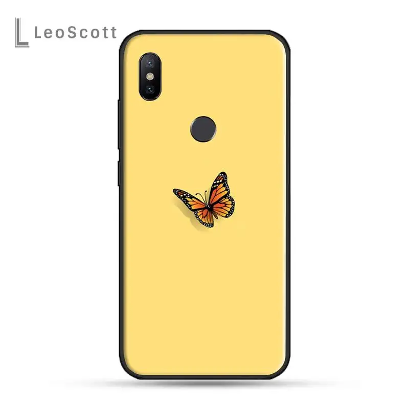 

Cute butterfly blue Phone Case For xiaomi Redmi 5 5A plus 7A 8 note 2 3 4 5 5A 6 7 GO K20 A2