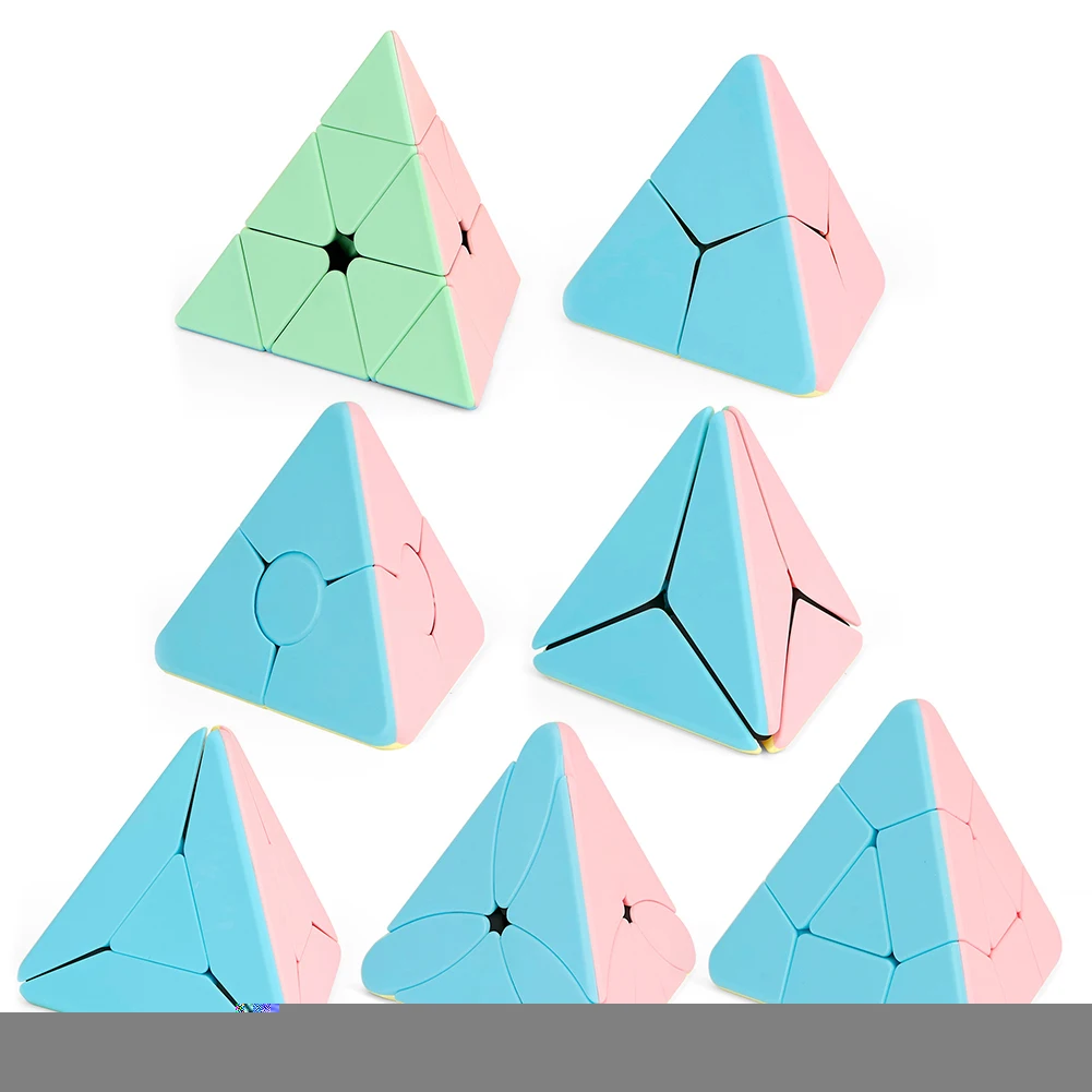 

Triangle Finger Cube Toys Macaron Color Smooth Pyramid Cubes for Beginners Children's Educational Decompression Toys