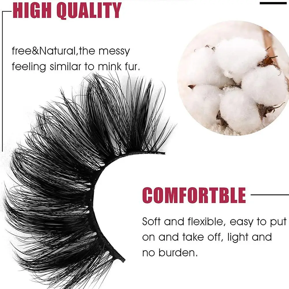 

5 Pairs 20mm 3D Mink Hair False Eyelashes Natural/Thick Tools Extension Long Makeup Lashes Eye Wispy Beauty X7E9