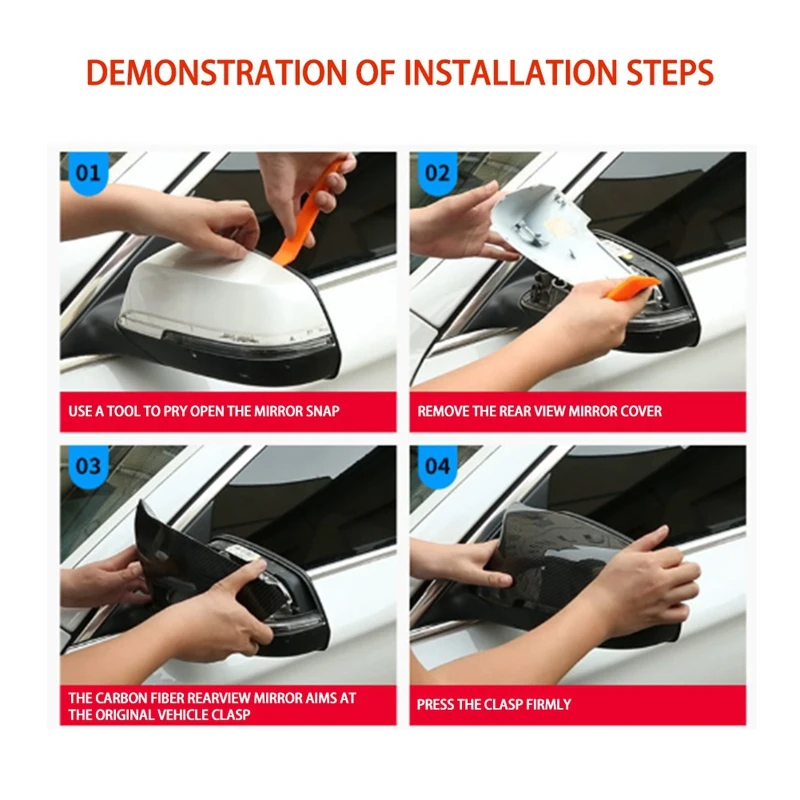 

Car Rear View Mirror Cover Housing Decoration Accessories for Volvo S60 S60L S80L V40 V60