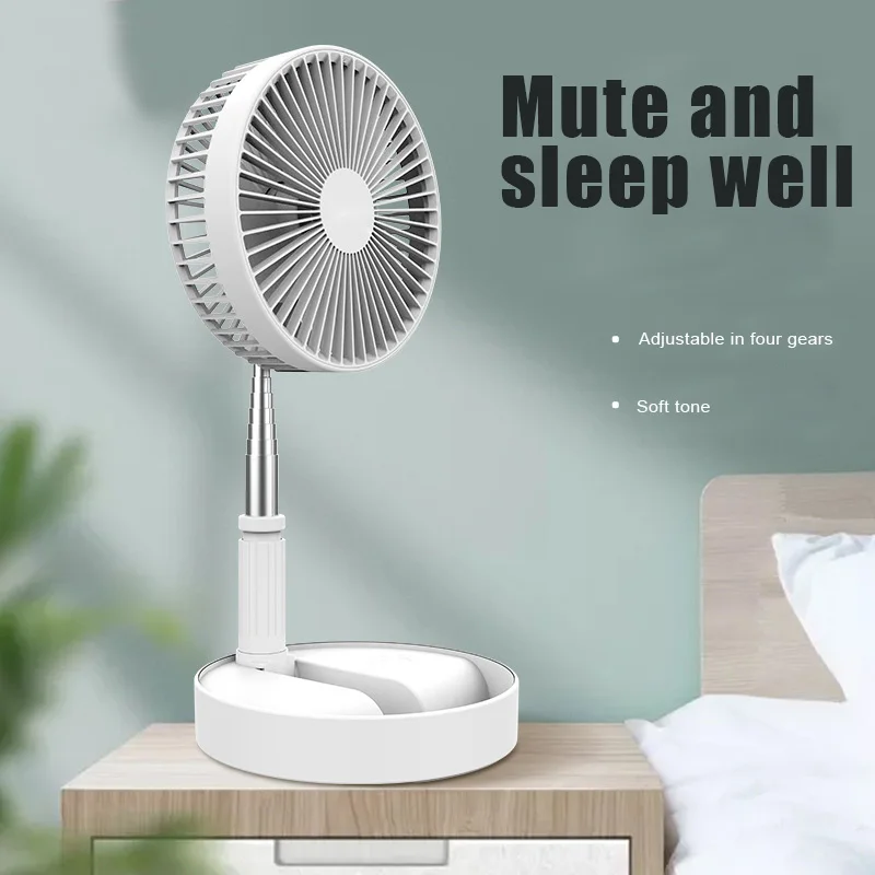 

USB Rechargeable Foldable Portable Fan Air Cooler Cooling Mini Desk Floor Fan 4 Level Wind KQS8
