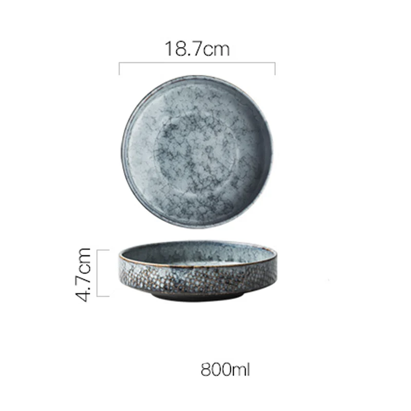 

FANCITY Japanese retro kiln ceramic tableware round bowl soup bowl noodle bowl salad bowl vegetable bowl creative consumer and c