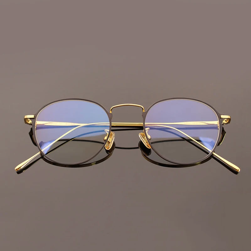 Титановая круглая оправа для очков женские ультралегкие винтажные очки по