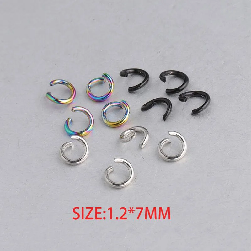 200 шт./лот переходные кольца из нержавеющей стали одноконтурные открытые цветные