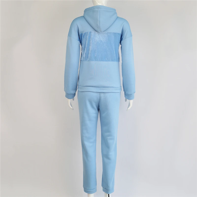 

2020 Women Winter Women's Set Tracksuit Full Sleeve Hoodied Sweatshirt Pockets Pants Suit Two Piece Set Outfits Sweatsuit