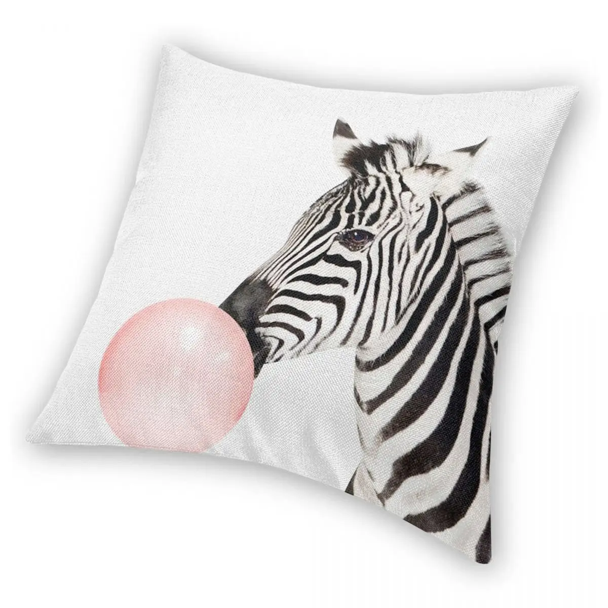 Zebra Bubble Gum Nursery Square Pillowcase Polyester Linen Velvet Zip Decor Throw Pillow Case Home Cushion Cover 18" | Дом и сад