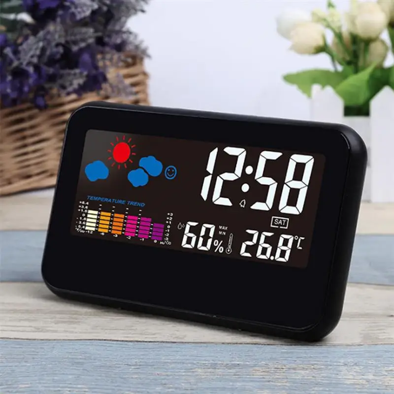 

2618T Multifunctional Electronic Alarm Clock Digital LCD Time Temperature Humidity Display Calendar Backlight Table DigitalClock