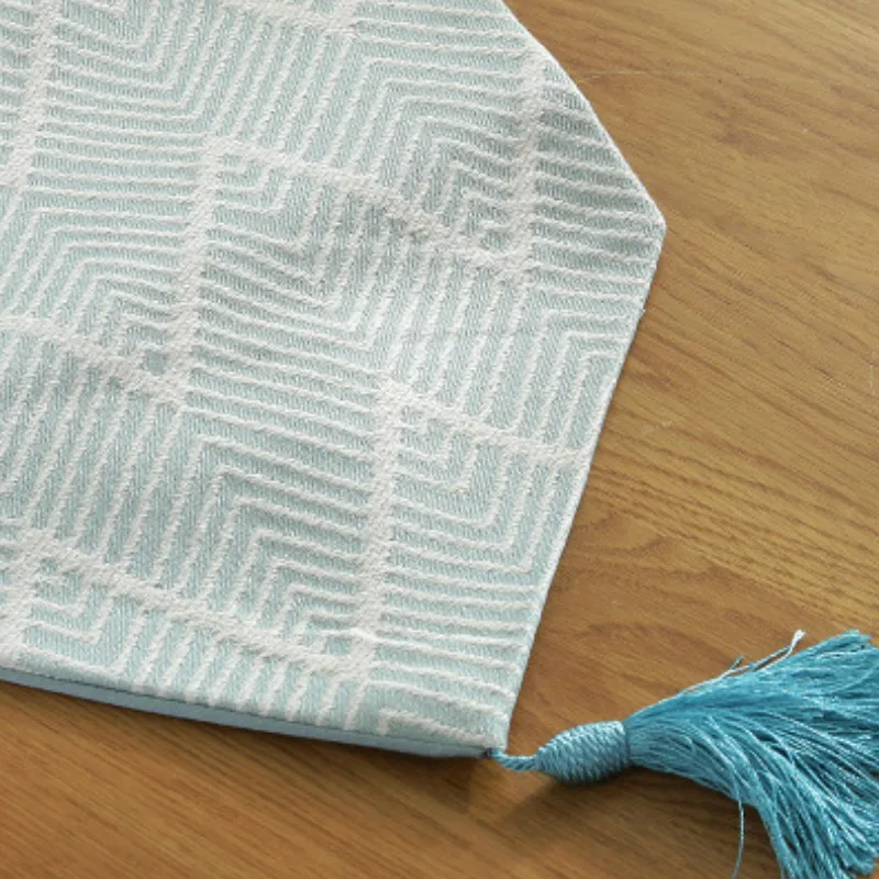 

Pa.an Modern Jacquard Fabric Table Runner Dresser Scarves with Tassel Tie Texture Multi Size Machine Wash Bed Runners