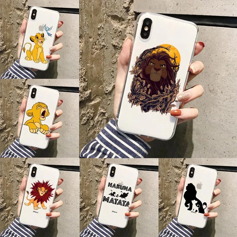 Для iphone 11Pro X 10 XR XS MAX The Lion King Simba милый мультяшный Мягкий ТПУ чехол для iPhone 6S 7 8 Plus