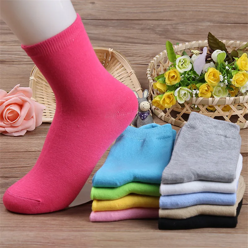 

Soft Breathable Woman Socks Candy Colors Casual Solid Color Crew Socks Women Ladies Girls Fashion Harajuku Streetwear Cute Socks