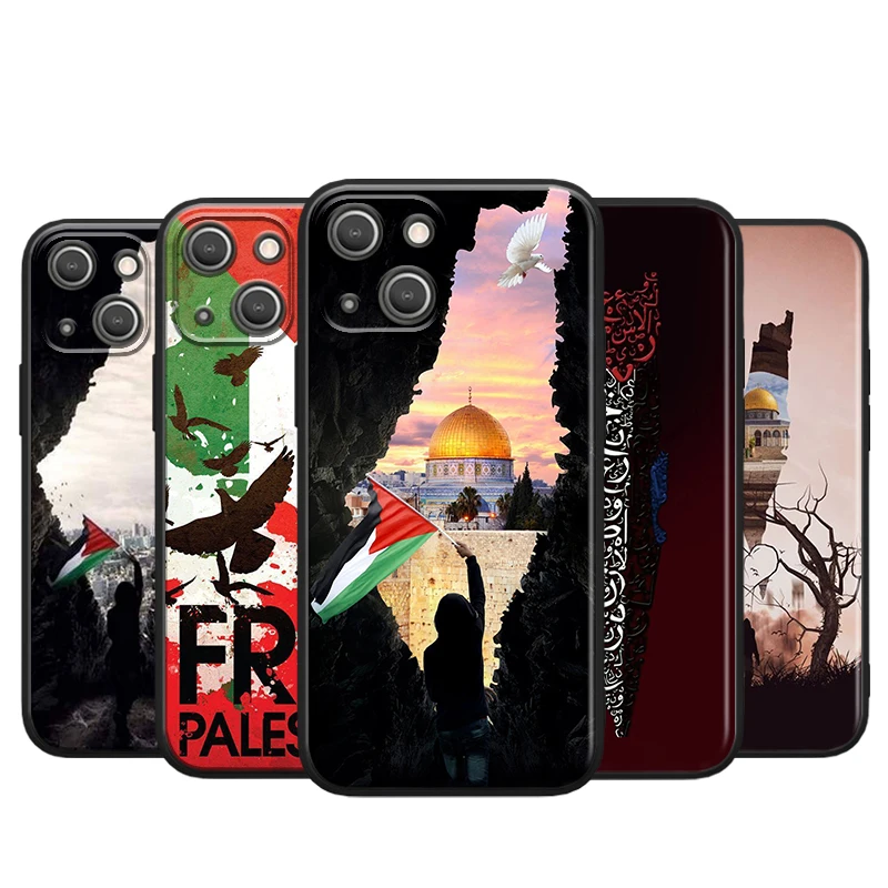

Palestine Map Arabic for Apple iPhone 13 12 11 Pro Max Mini XS Max X XR 6S 6 7 8 Plus 5S SE2020 Soft Black Phone Case