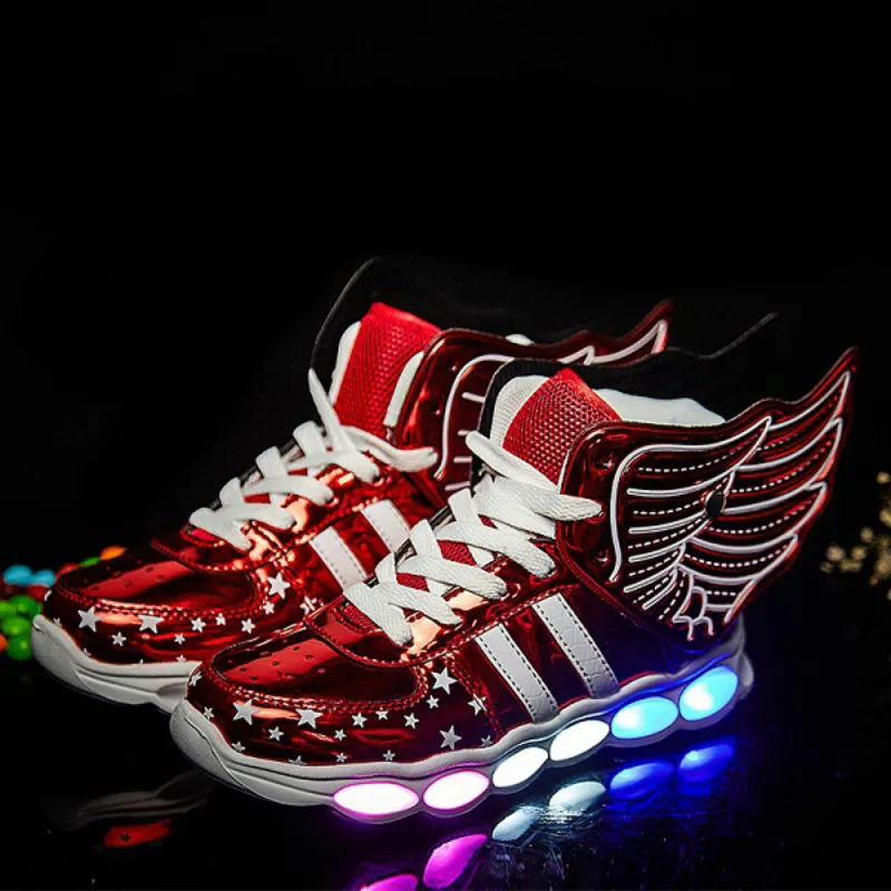 Кроссовки Детские с подсветильник кой светодиодные зарядка через USB для