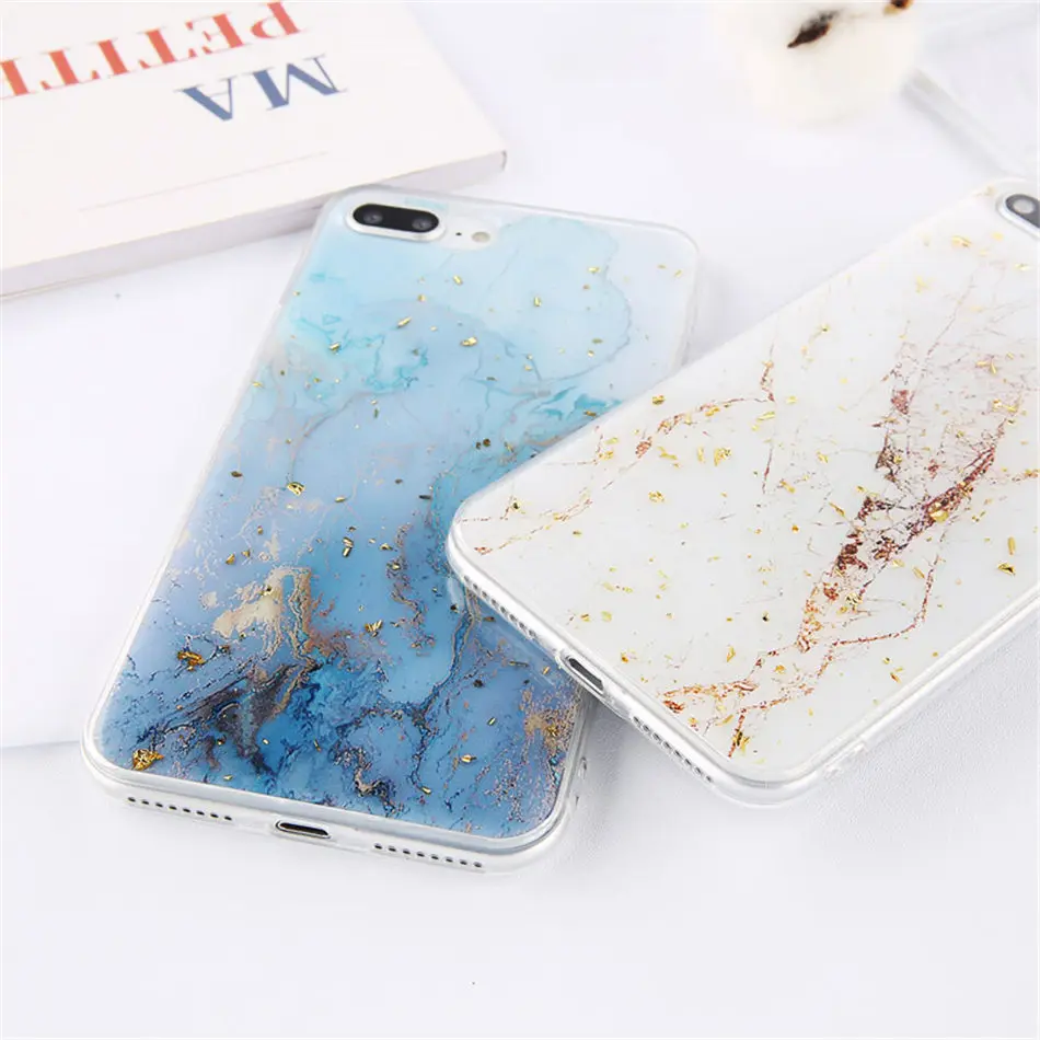 Lovebay Золотая фольга Bling marble для iPhone 11 Pro Max X XS Max XR чехол для телефона мягкий ТПУ чехол для iPhone 7 8 6 6s Plus блестящий чехол