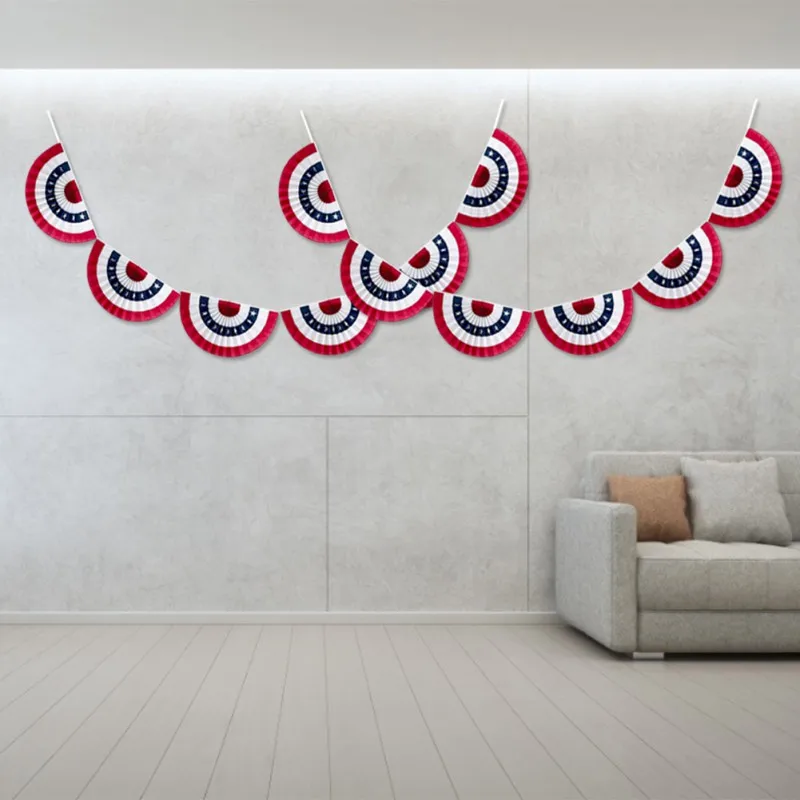 

American Independence Day Party Decoration String Flag American 100Inch Garden Home Decoration Summer Home Decor Accessories