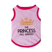 cute princess crown print pet dog vest sleeveless summer vest cotton dog clothes for small dogs vest t shirts puppy clothings