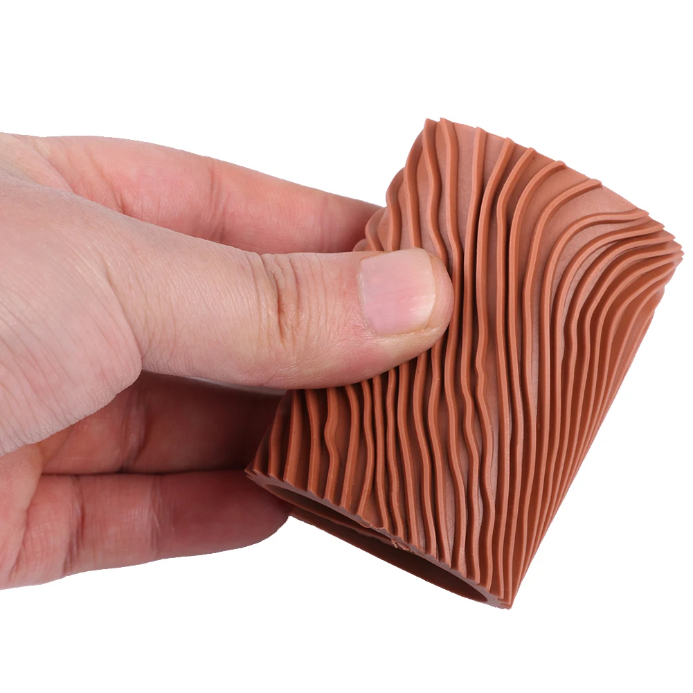 

Wood Grain Brush Graining Imitation Painting Tool Practical Pattern DIY Home Decoration Durable Rubber Wall Texture Roller Art