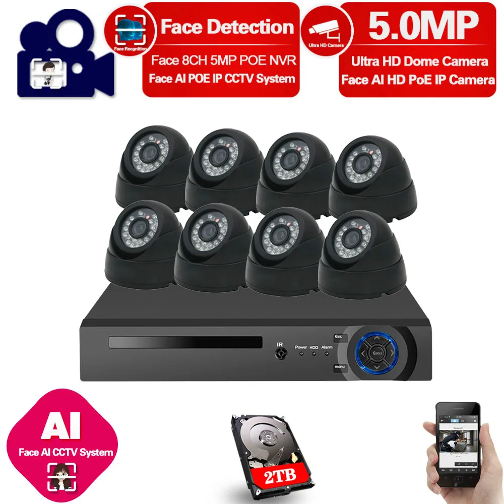 Комплект домашней системы видеонаблюдения Poe сетевой видеорегистратор 8 каналов