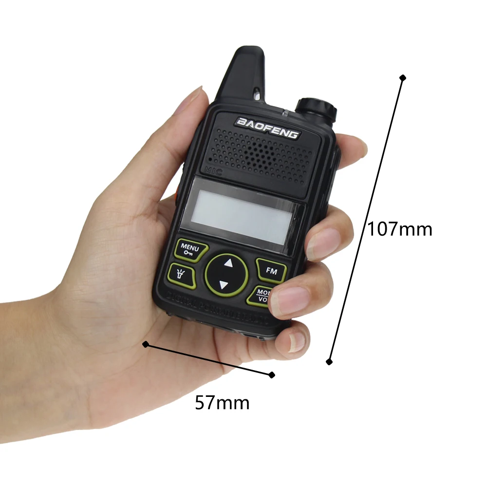 2Pcs Baofeng BF-T1Mini Walkie Talkie Ultra Thin CB Two Way Radio UHF 20CH Flashlight Handheld Transceiver Portable Ham Radio