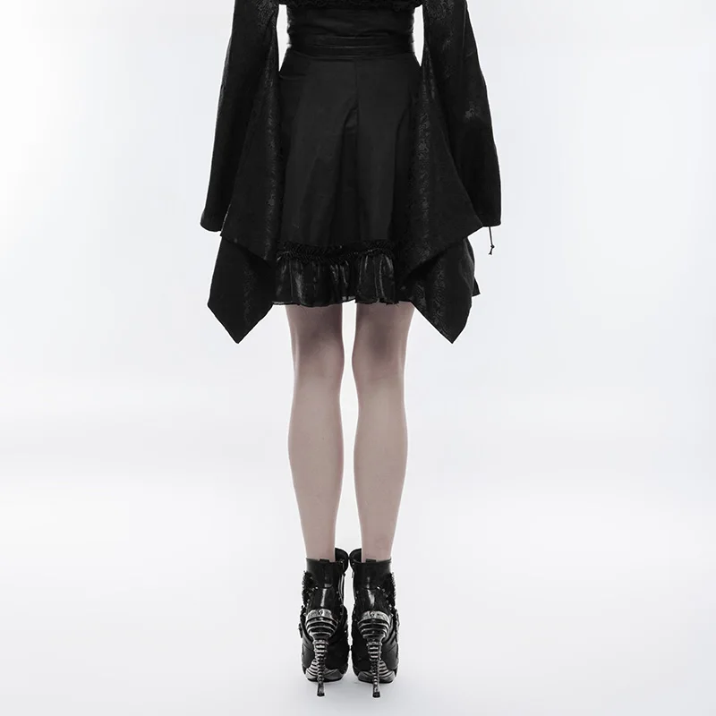 Школьная форма в стиле панк Короткая юбка из парусины с высокой талией для