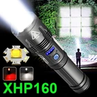 Высокомощсветильник XHP160 COB светодиодный фонарик 18650 USB Перезаряжаемый Тактический светильник онарь фонарик для кемпинга светильник HP70 ручной фонарь