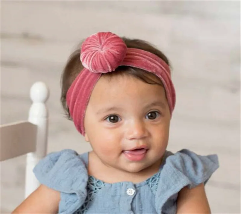 Toddler Baby Velvet Solid Knot Ball Headdress Accessories Headwrap Headband Heandwear | Мать и ребенок