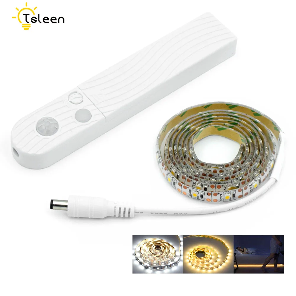 

1M 2M 3M Tape Wireless PIR Motion Sensor Wardrobe Under Cabinet Waterproof Kitchen Bedside Lamp Decoration LED Strip Night Light