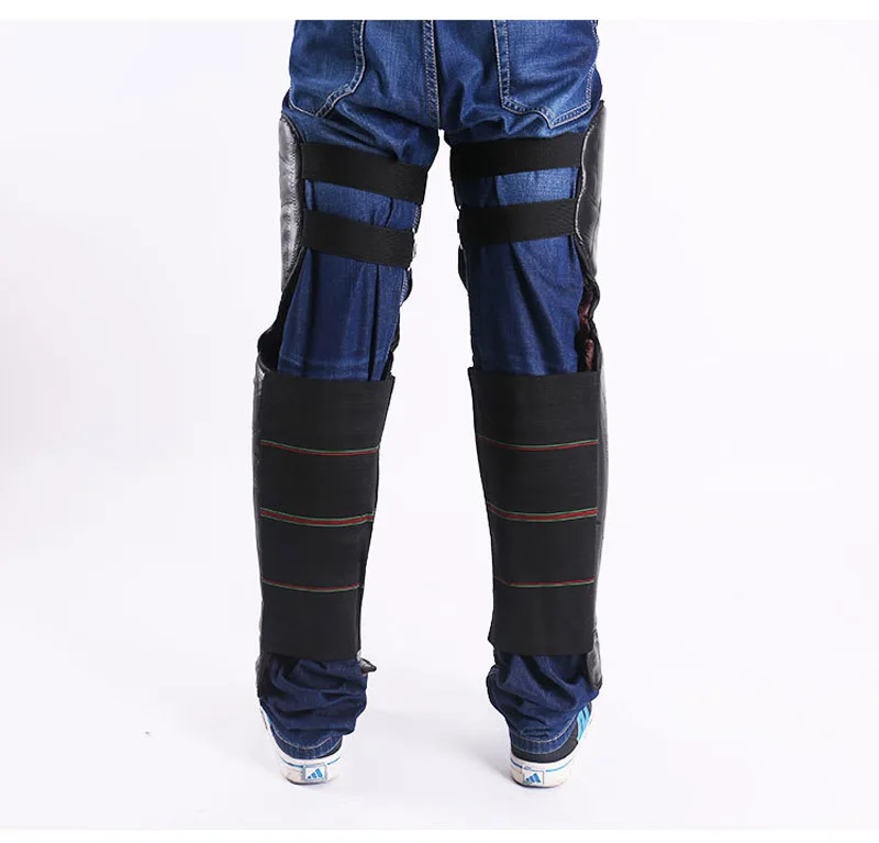 Кожаные наколенники для мотоцикла холодный и ветрозащитный удлиненный зимний