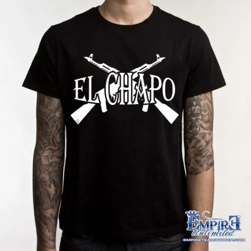 Модная мужская футболка с принтом Мужская EL CHAPO GUZMAN давит из SINALOA AK 47 701 A3|Мужские